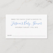 Hibiscus Flower Baby shower Luier Raffle Ticket Informatiekaartje (Achterkant)