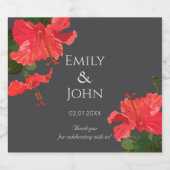 Hibiscus flower Beer Bottle Label Bier Etiket (Enkel label)