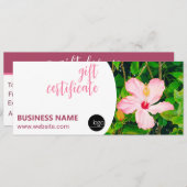 HIBISCUS FLOWER BUSINESS EIGEN LOGO GIFT-CERTIFICA (Voorkant / Achterkant)