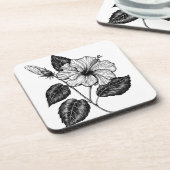 Hibiscus flower II Bier Onderzetter (Linkerzijde)
