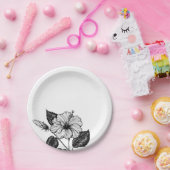 Hibiscus flower II Papieren Bordje (Feest)