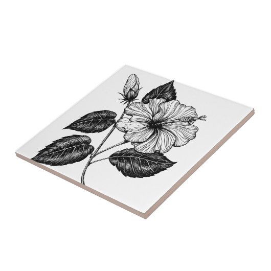 Hibiscus flower II Tegeltje (Zijkant)