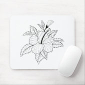 Hibiscus Flower Illustration Muismat (Met muis)