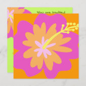 Hibiscus Flower Invitation Kaart (Voorkant / Achterkant)