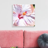 Hibiscus Flower met Dew Canvas Afdruk (Insitu (Woonkamer))