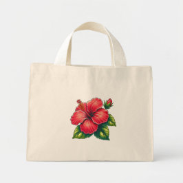 Hibiscus Flower Mini Tote Bag
