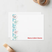 Hibiscus Flower Note-kaarten | Hartelijk dank Notitiekaartje (Voorkant / Achterkant in situ)