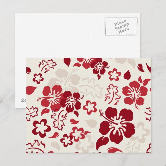 Hibiscus Flower Pattern Briefkaarten (Voorkant / Achterkant)