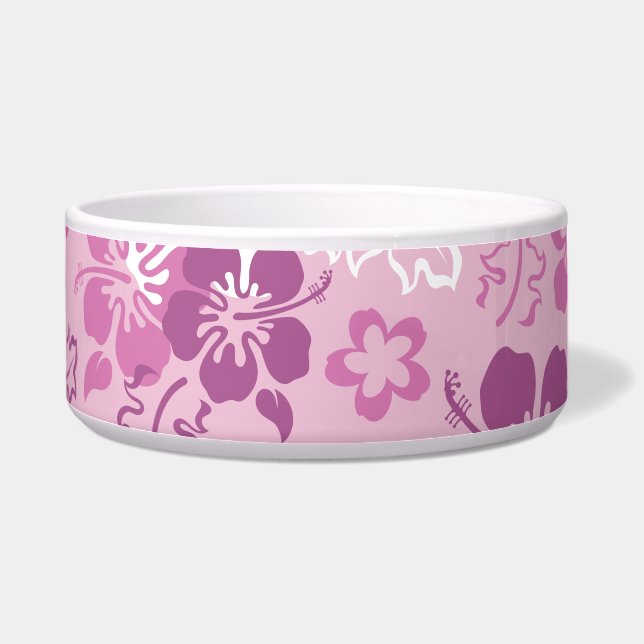 Hibiscus Flower Pattern Dog Pet Bowl Voerbakje (Links)