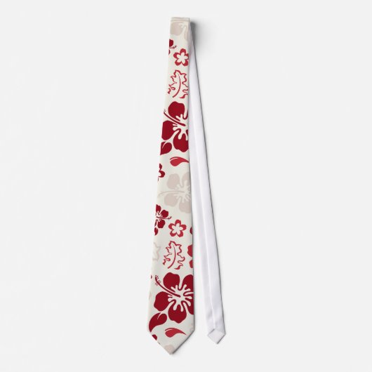 Hibiscus Flower Pattern Stropdas (Voorkant)