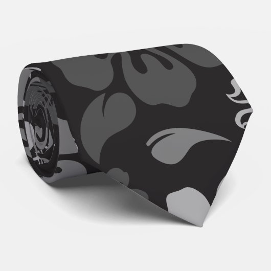 Hibiscus Flower Pattern Stropdas (Opgerold)