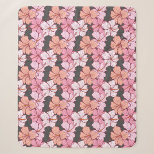 Hibiscus flower sherpa deken