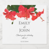 Hibiscus flower Sparkling Wine Bottle Labels Sparkling Wijnetiket (Enkel label)