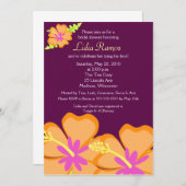 Hibiscus Flower Tropical 5x7 Invitation Fête des m (Devant / Derrière)