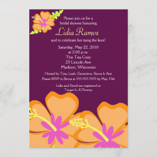 Hibiscus Flower Tropical 5x7 Invitation Fête des m