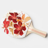 Hibiscus flower - waterverf verf 2 tafeltennisbatje (Zijkant)