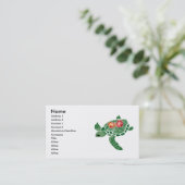 Hibiscus flower zee turtle visitekaartjes (Staand voorkant)
