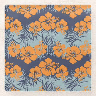 Hibiscus Flowers: bloembehang Glazen Onderzetter