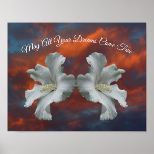 Hibiscus Flowers Dreams komen uit waar Inspirerend Poster