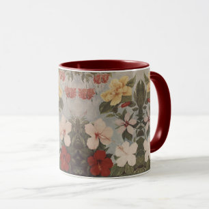 Hibiscus Flowers Floral Red Pink Yellow Mok