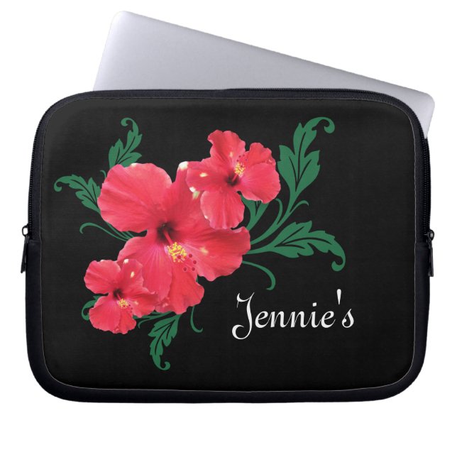 Hibiscus Flowers Laptop Sleeve (Voorkant)