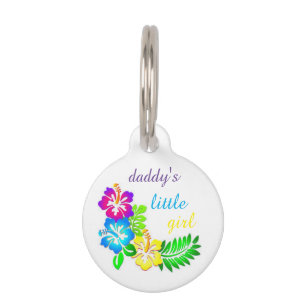 Hibiscus Flowers papa's kleine meisje Huisdierpenning