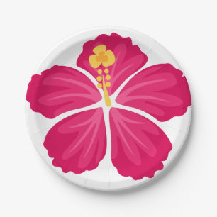 Hibiscus Flowers Papieren Bordje