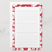 Hibiscus Flowers Pattern Briefpapier (Voorkant / Achterkant)