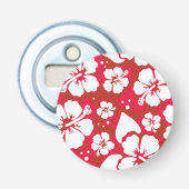Hibiscus Flowers Pattern Button Flesopener (Voorkant)