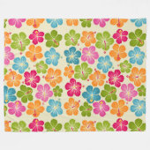Hibiscus Flowers Pattern Fleece Deken (Voorkant (Horizontaal))
