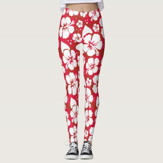 Hibiscus Flowers Pattern Leggings (Voorkant)