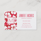 Hibiscus Flowers Pattern Visitekaartje (Voorkant)