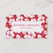 Hibiscus Flowers Pattern Visitekaartje (Voorkant)