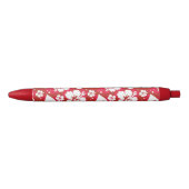 Hibiscus Flowers Pattern Zwarte Inkt Pen (Voorkant)