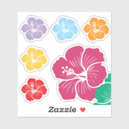 Hibiscus Flowers Variety Sticker