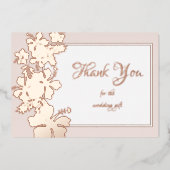 Hibiscus Folie alle keren Elegant Dank je wel Folie Uitnodiging (Voorkant)