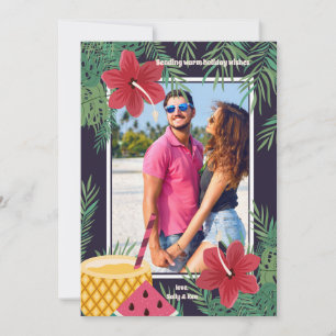 Hibiscus foto-Wenskaart Feestdagenkaart