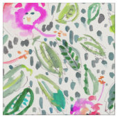 Hibiscus Frolic Painterly Waterverf Stof (Close Up)