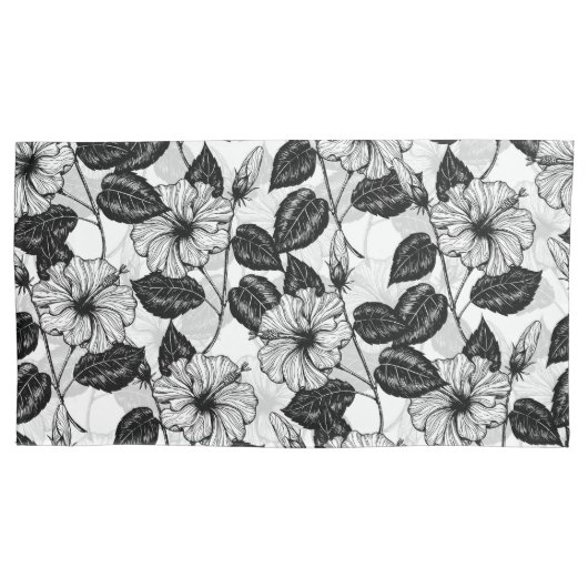 Hibiscus garden kussensloop (Voorkant-Links)