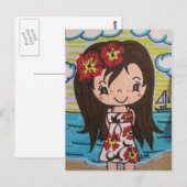 Hibiscus Girl Briefkaart (Voorkant / Achterkant)