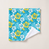 Hibiscus hawaïen bleu motif floral (Gant de toilette)
