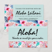 Hibiscus hawaïens tropicaux et Merci en feuille de (Devant / Derrière)