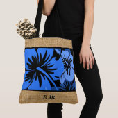 Hibiscus Hawaii Floral Monogram Beach Sac (De près)