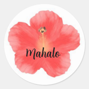 Hibiscus hawaii mahalo merci autocollant