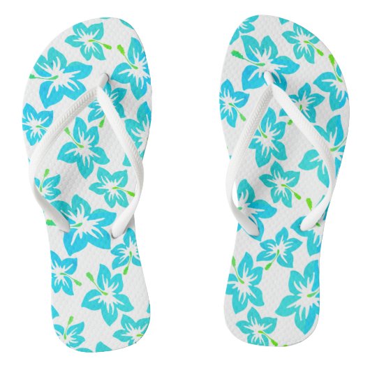 Hibiscus Hawaiiaans patroon teenslippers (Voetbed)