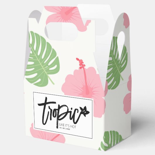 Hibiscus hawaiiaanse aloha print bedankdoosjes (Geopend)