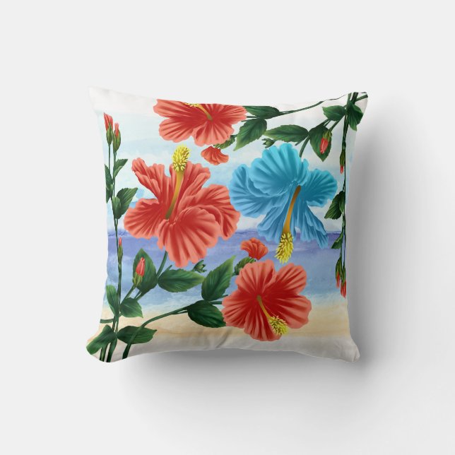 Hibiscus Hawaiian Pillow Kussen (Voorkant)