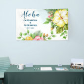 Hibiscus Hawaiian Tropical Floral Wedding Backdrop Spandoek (Beurs)