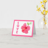 Hibiscus houdt van  Wenskaart Kaart (Gele Bloem)