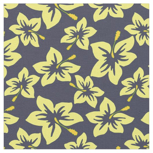 Hibiscus jaune d'Hawaï, tissu d'impression florale (Fermer)